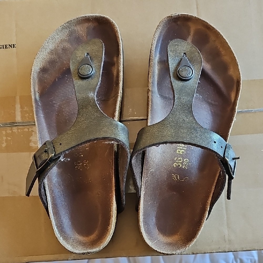 Birkenstock Dark Brown Leather Sandals